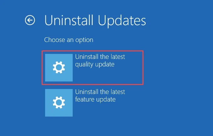 Uninstall Windows 10 updates