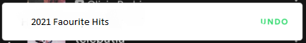 Undo button in Spotify