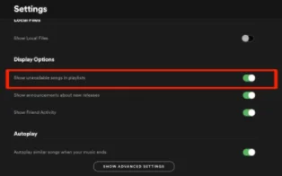 Unhide a song on Spotify PC
