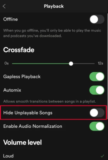 Unhide a song on Spotify iPhone App