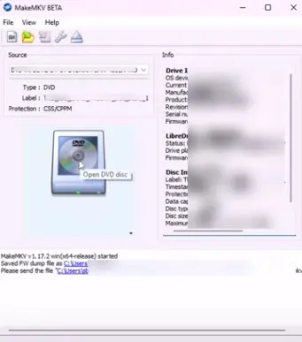 MakeMKV DVD to MKV screenshot