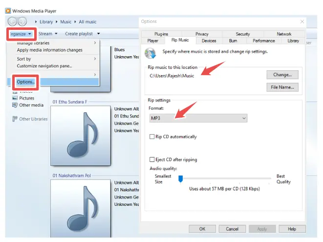 Convert CD to MP3 using WMP - SS